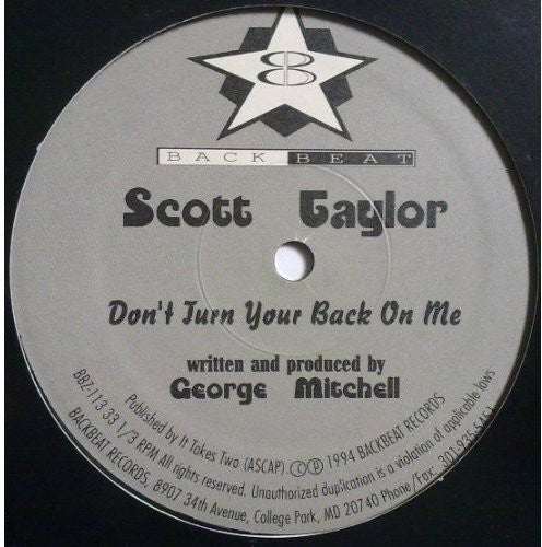 Scott Taylor Don't Turn Your Back on Me - Record Album - Vinyl LP