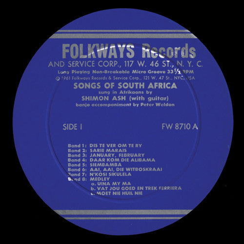 Shimon Ash Songs of South Africa: Sung in Afrikaans - CD Album