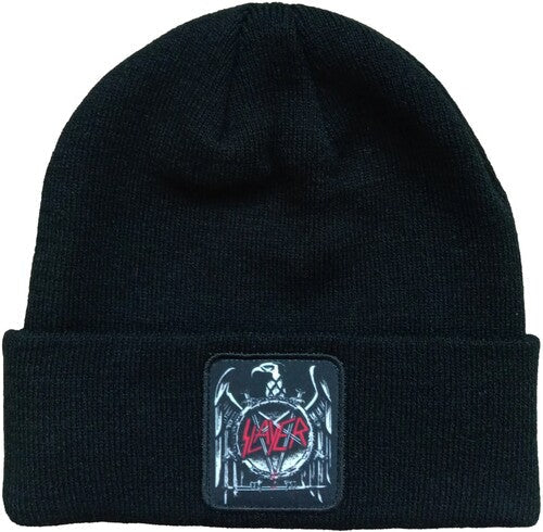 SLAYER Slayer - Eagle Patch - Acrylic Knit Hat - Black BN400SLA (Hat / Cap, One Size Fits All, Black)