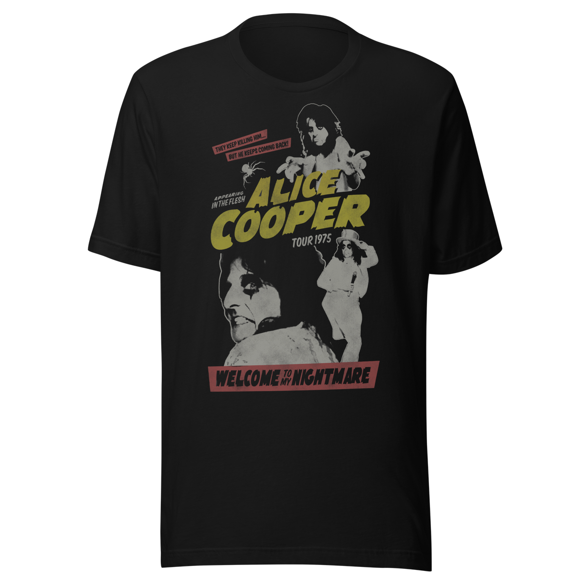 Stakes Alice Cooper 1975 Tour Vintage T-Shirt Black