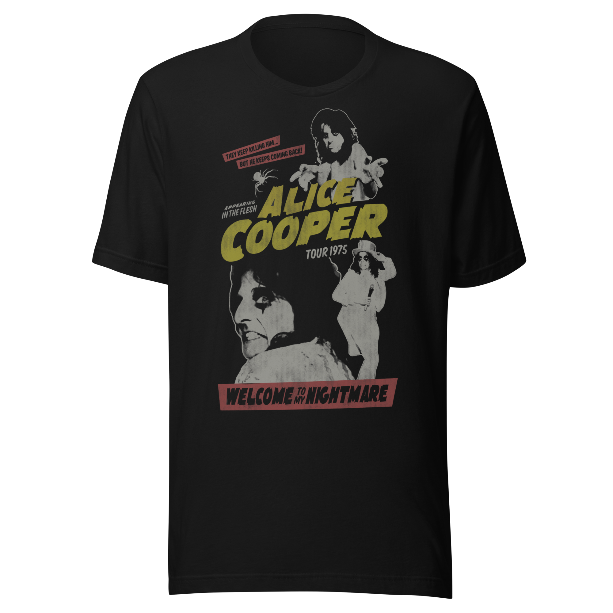 Stakes Alice Cooper 1975 Tour Vintage T-Shirt Black