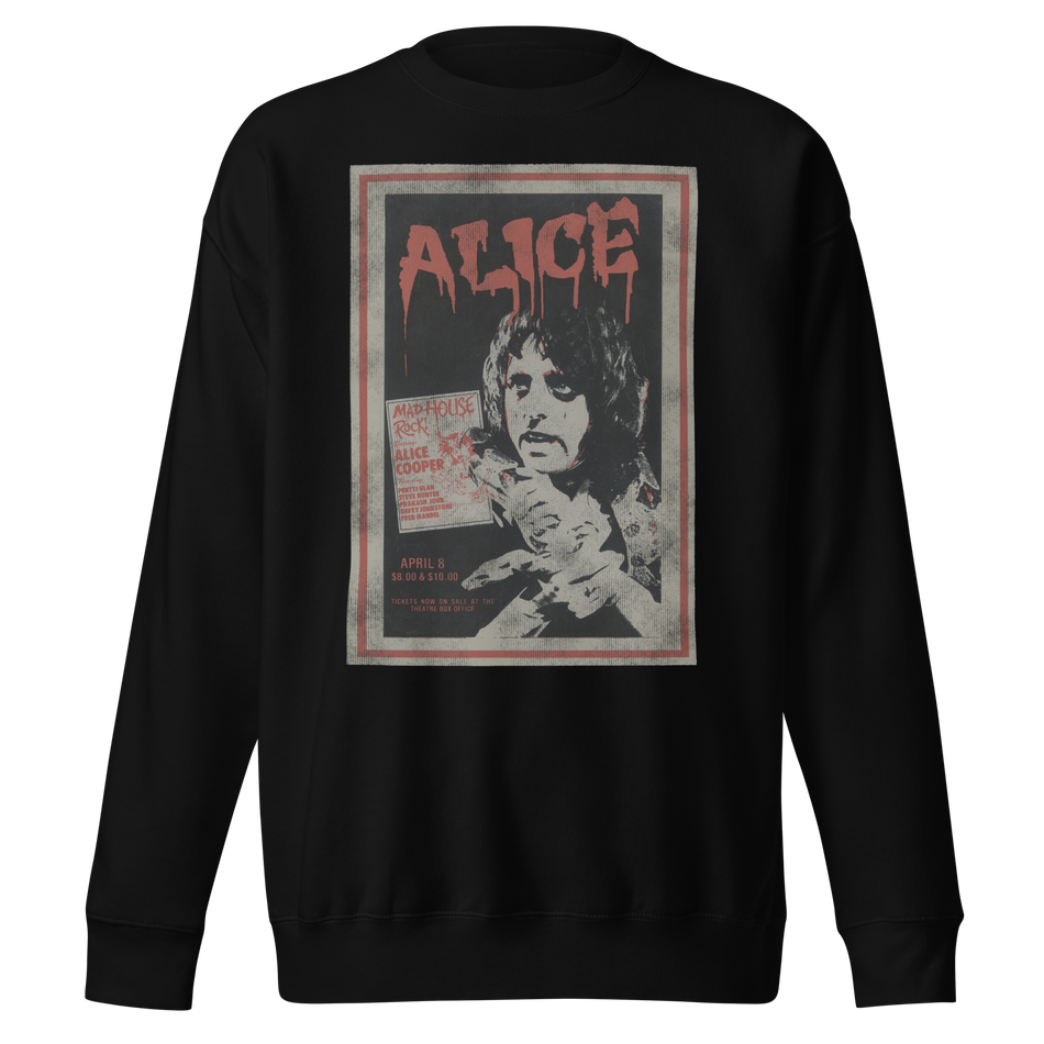 Stakes Alice Cooper Madhouse Vintage Sweatshirt Black