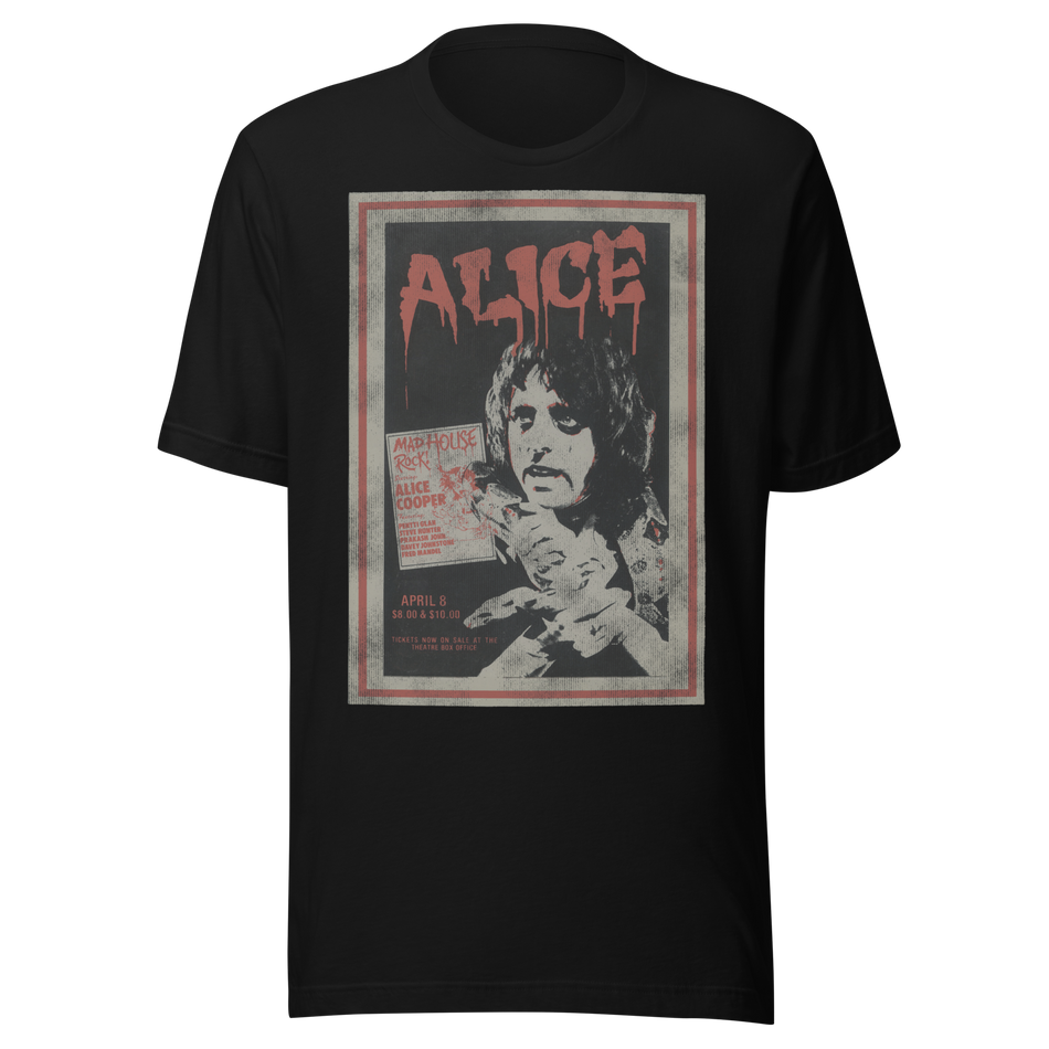 Stakes Alice Cooper Madhouse Vintage T-Shirt Black