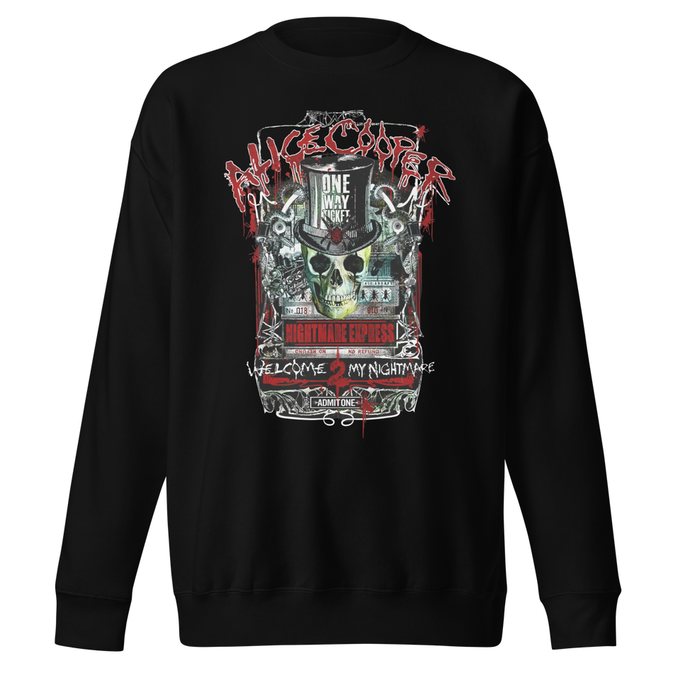 Stakes Alice Cooper Nightmare Express Jumbo Print Sweatshirt Black