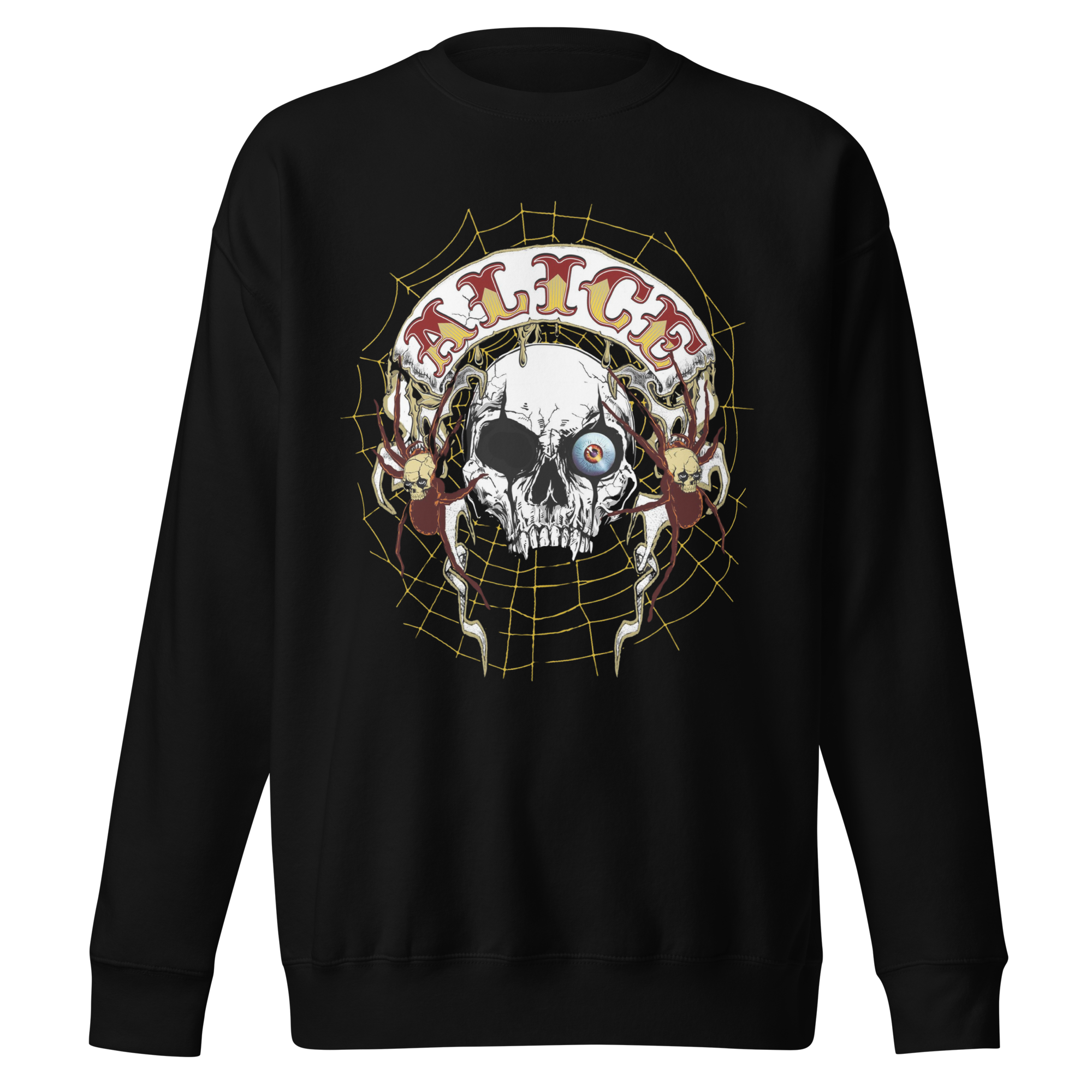 Stakes Alice Cooper One Eyed Skull Jumbo Print Sweatshirt Black