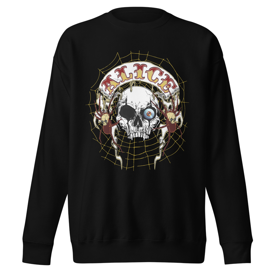 Stakes Alice Cooper One Eyed Skull Jumbo Print Sweatshirt Black