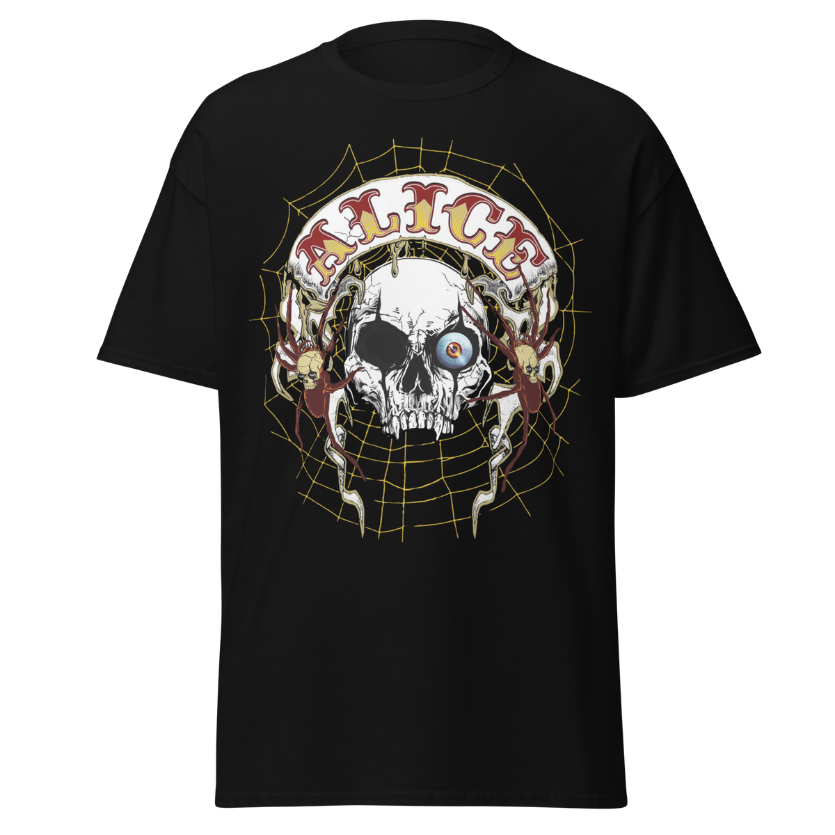 Stakes Alice Cooper One Eyed Skull Jumbo Print T-Shirt Black