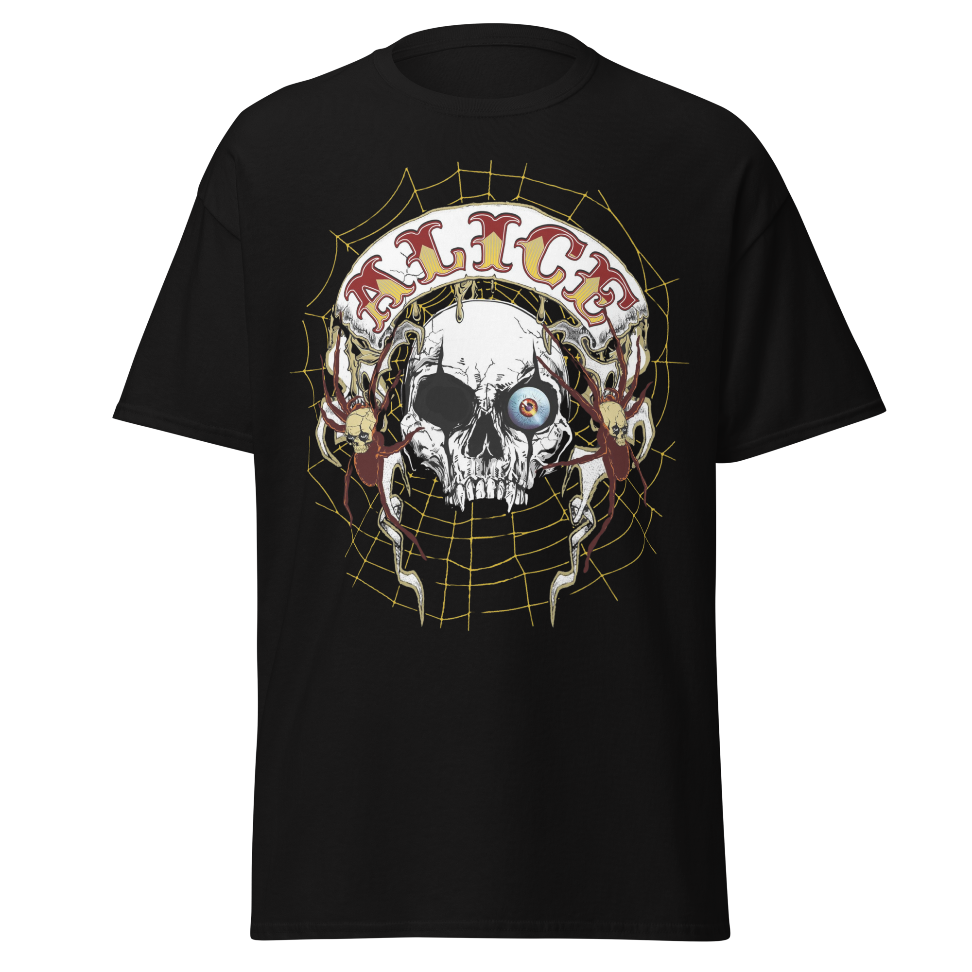 Stakes Alice Cooper One Eyed Skull Jumbo Print T-Shirt Black