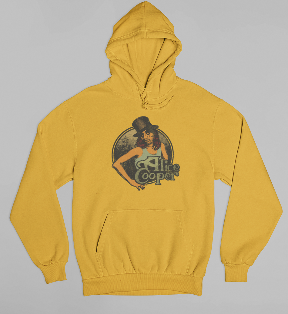 Stakes Alice Cooper Showtime 1976 Vintage Hoodie Gold