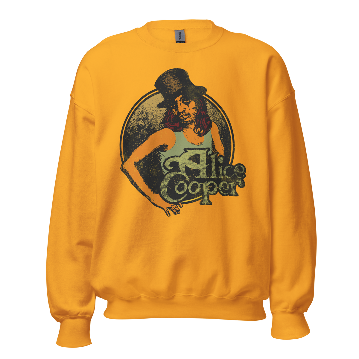 Stakes Alice Cooper Showtime 1976 Vintage Sweatshirt Gold