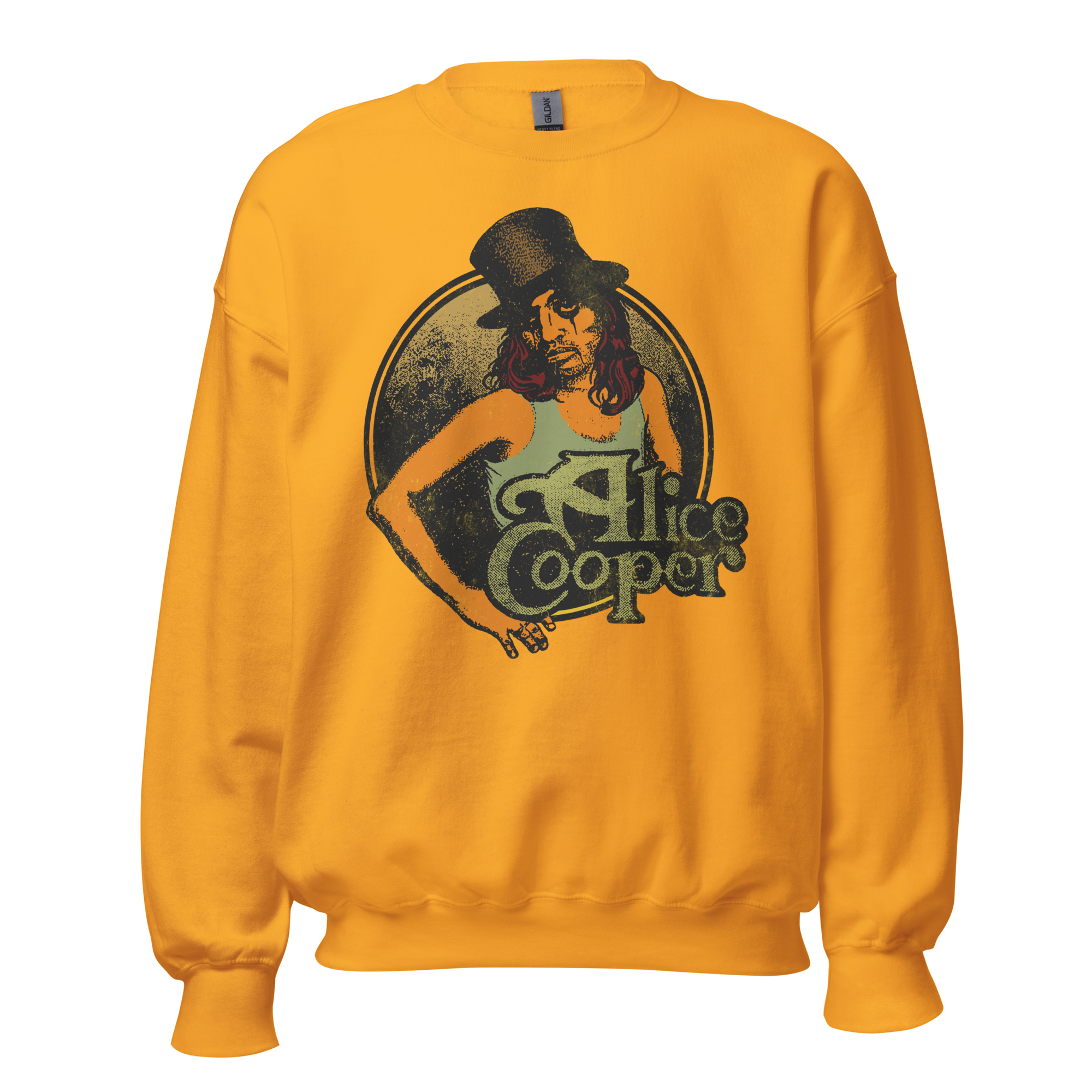 Stakes Alice Cooper Showtime 1976 Vintage Sweatshirt Gold