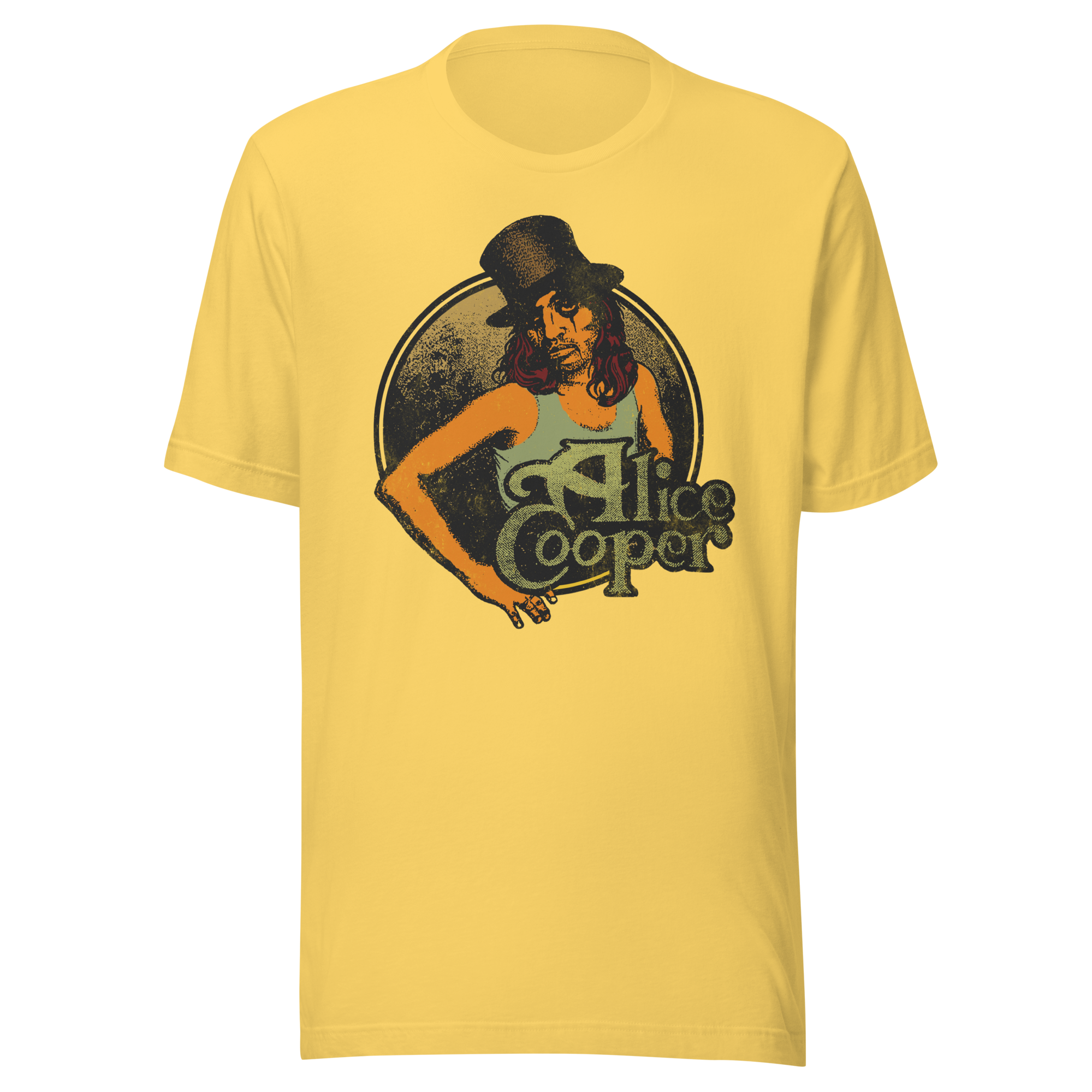 Stakes Alice Cooper Showtime 1976 Vintage T-Shirt Gold