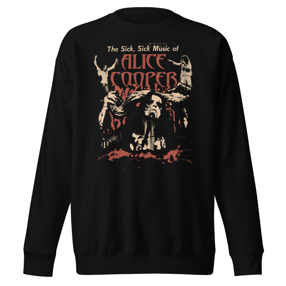Stakes Alice Cooper - Sick Sick Jumbo Print Sweatshirt Black