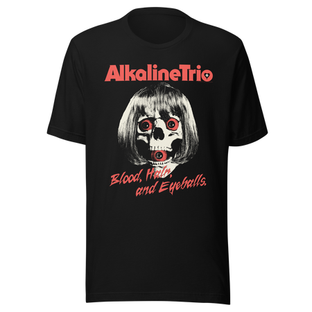 Stakes Alkaline Trio Wig Skull T-Shirt Black