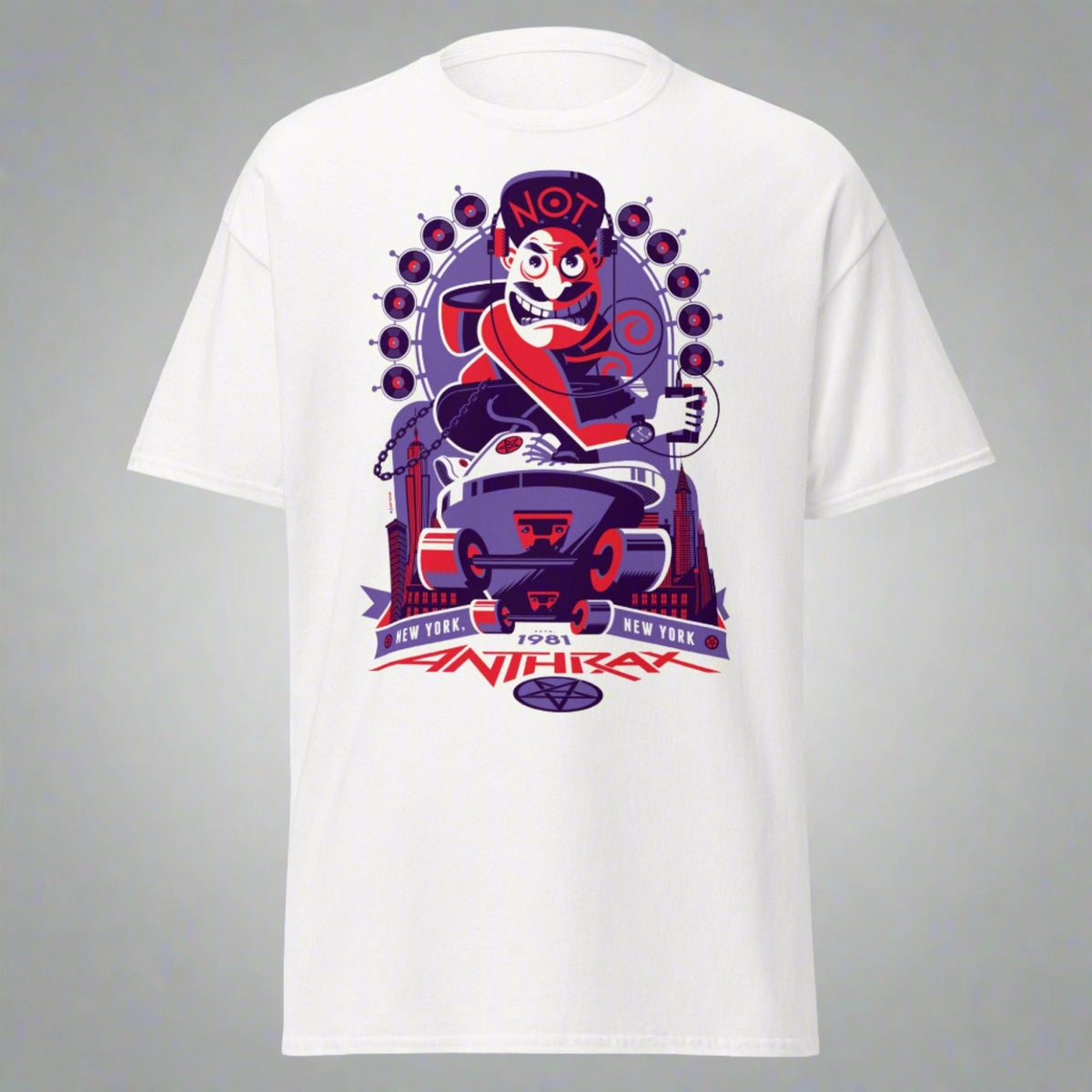 Stakes Anthrax - New York 81 Tour Jumbo Print T-Shirt White
