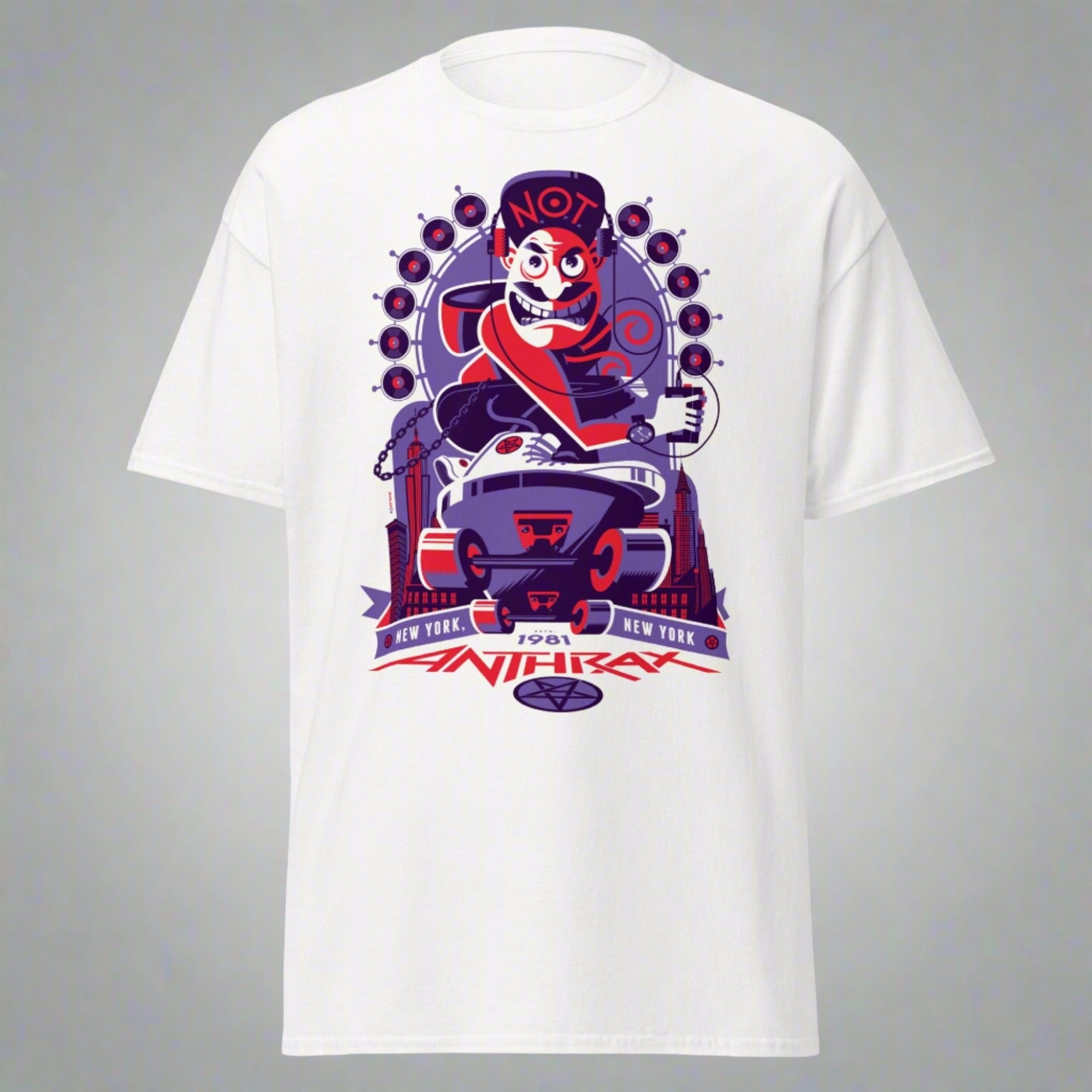 Stakes Anthrax - New York 81 Tour Jumbo Print T-Shirt White