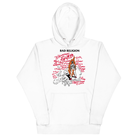 Stakes Bad Religion 1989 European Tour Vintage Hoodie White