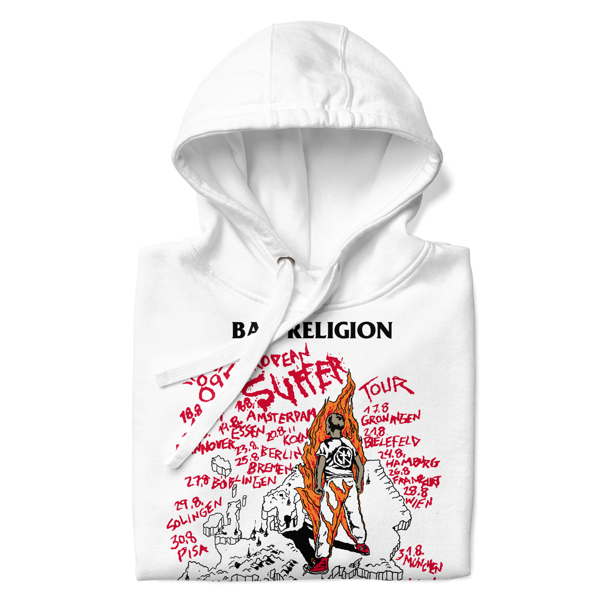 Stakes Bad Religion 1989 European Tour Vintage Hoodie White