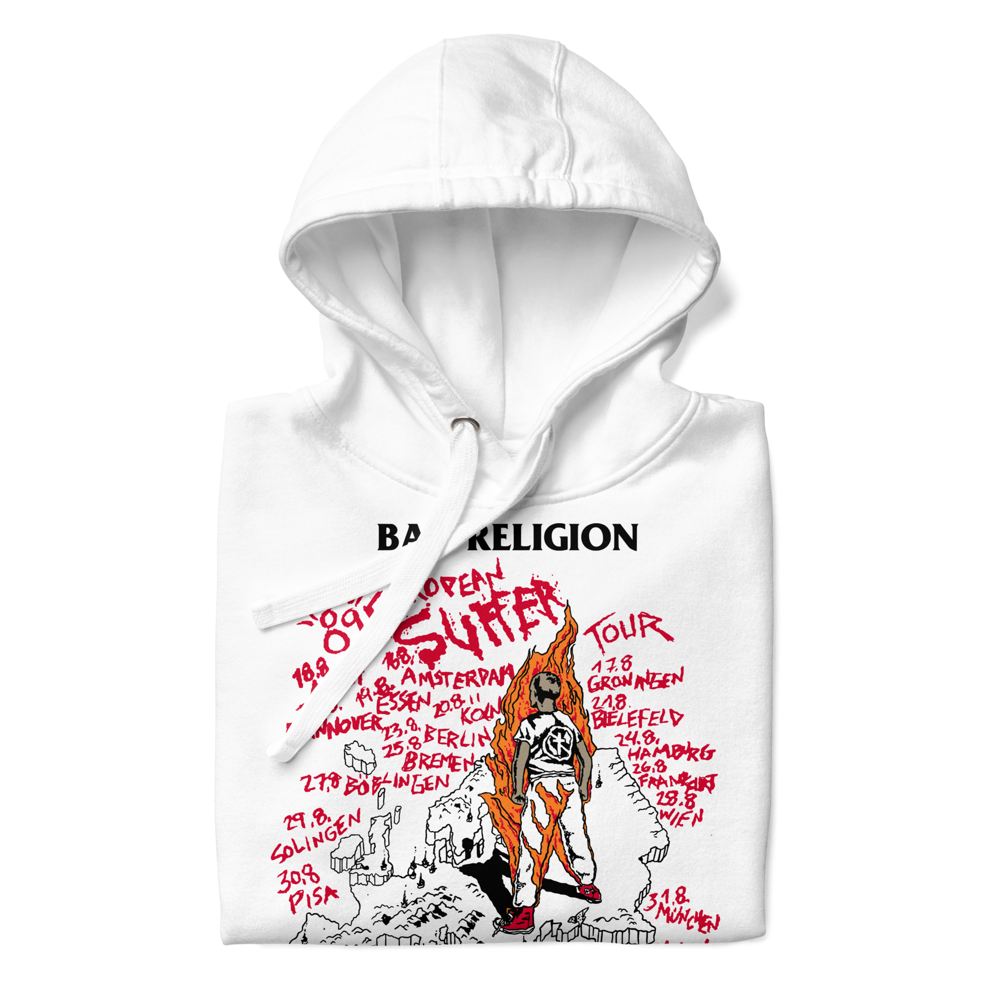 Stakes Bad Religion 1989 European Tour Vintage Hoodie White
