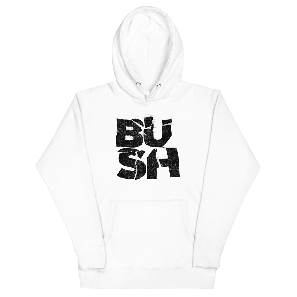 Stakes Bush Stacked Logo Classic Hoodie White
