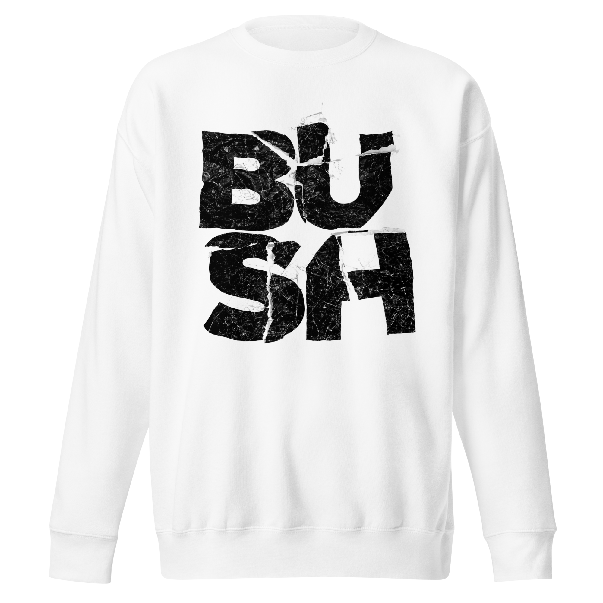 Stakes Bush Stacked Logo Jumbo Print Sweatshirt White