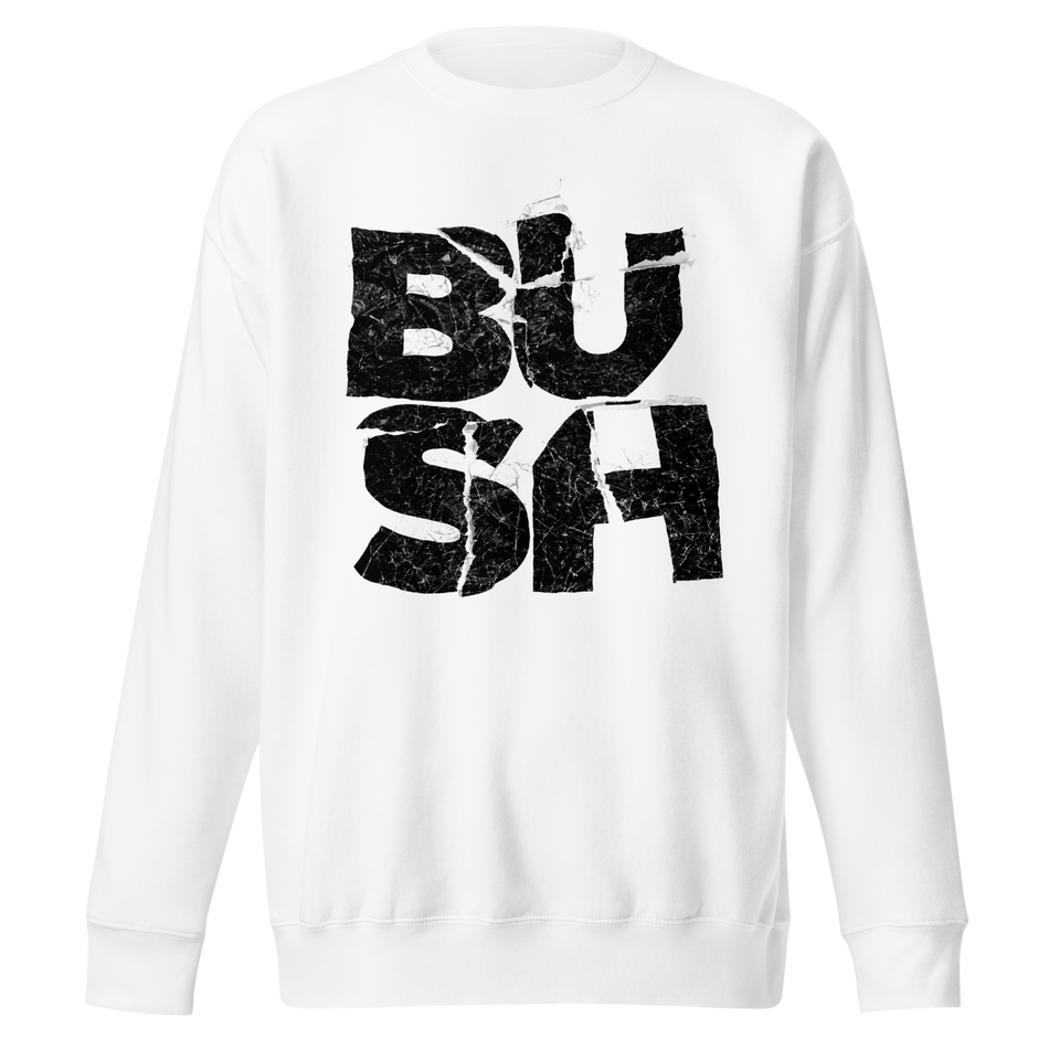 Stakes Bush Stacked Logo Jumbo Print Sweatshirt White