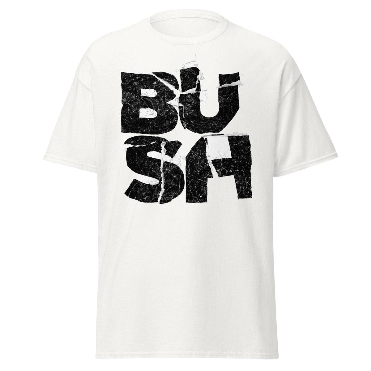 Stakes Bush Stacked Logo Jumbo Print T-Shirt White