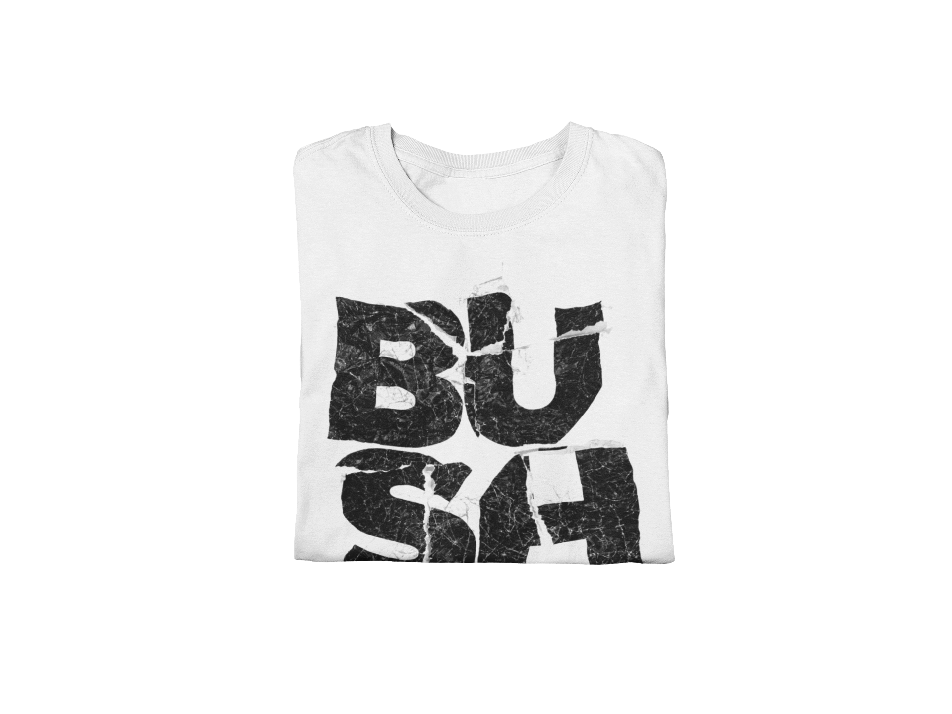 Stakes Bush Stacked Logo Jumbo Print T-Shirt White