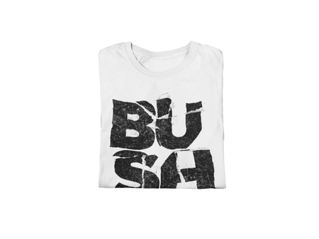 Stakes Bush Stacked Logo Jumbo Print T-Shirt White
