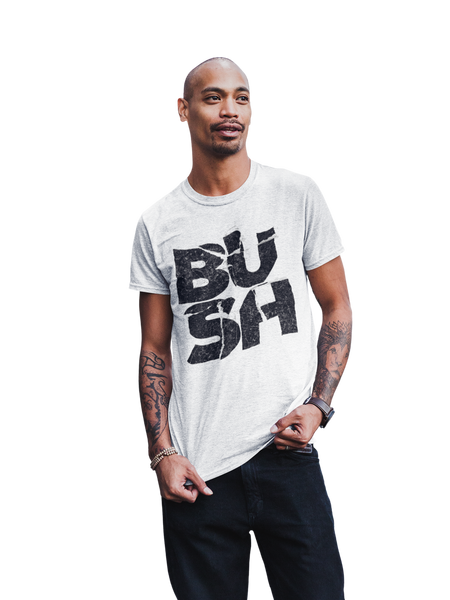Stakes Bush Stacked Logo Jumbo Print T-Shirt White