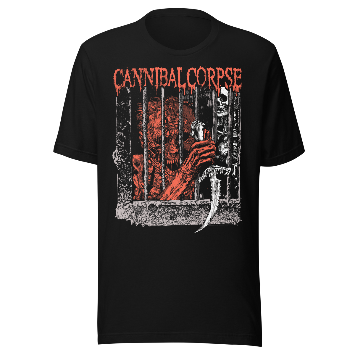 Stakes Cannibal Corpse Behind Bars T-Shirt Black