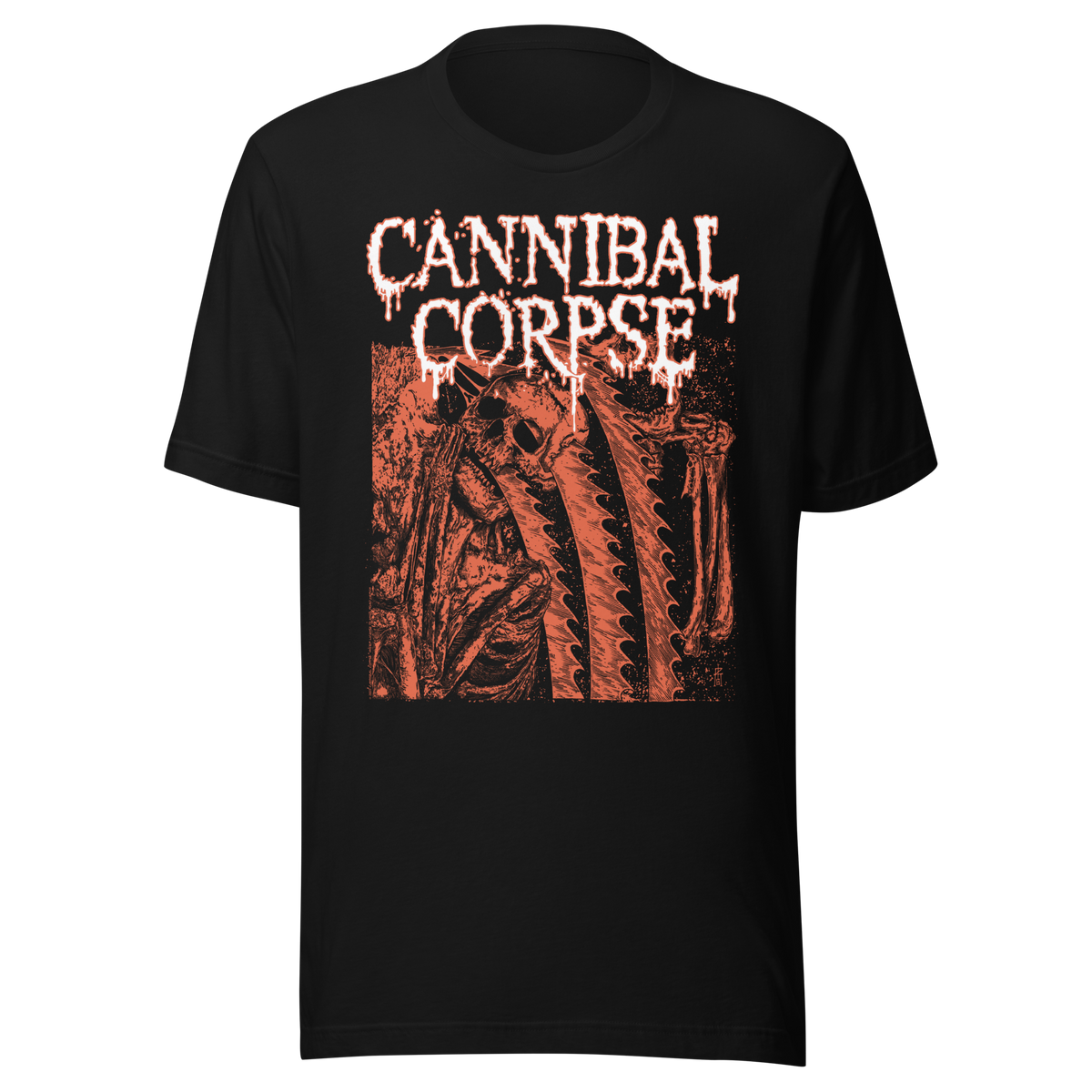 Stakes Cannibal Corpse White Drip Logo T-Shirt Black