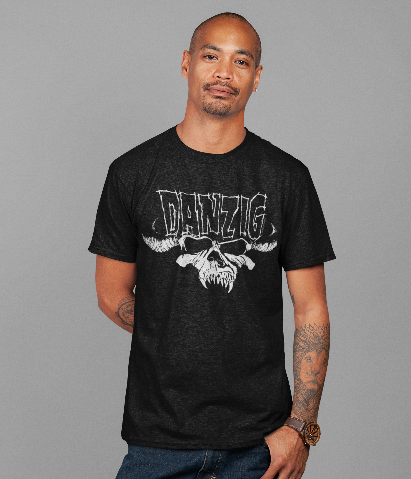 Stakes Danzig - Logo Skull Jumbo Print T-Shirt Black
