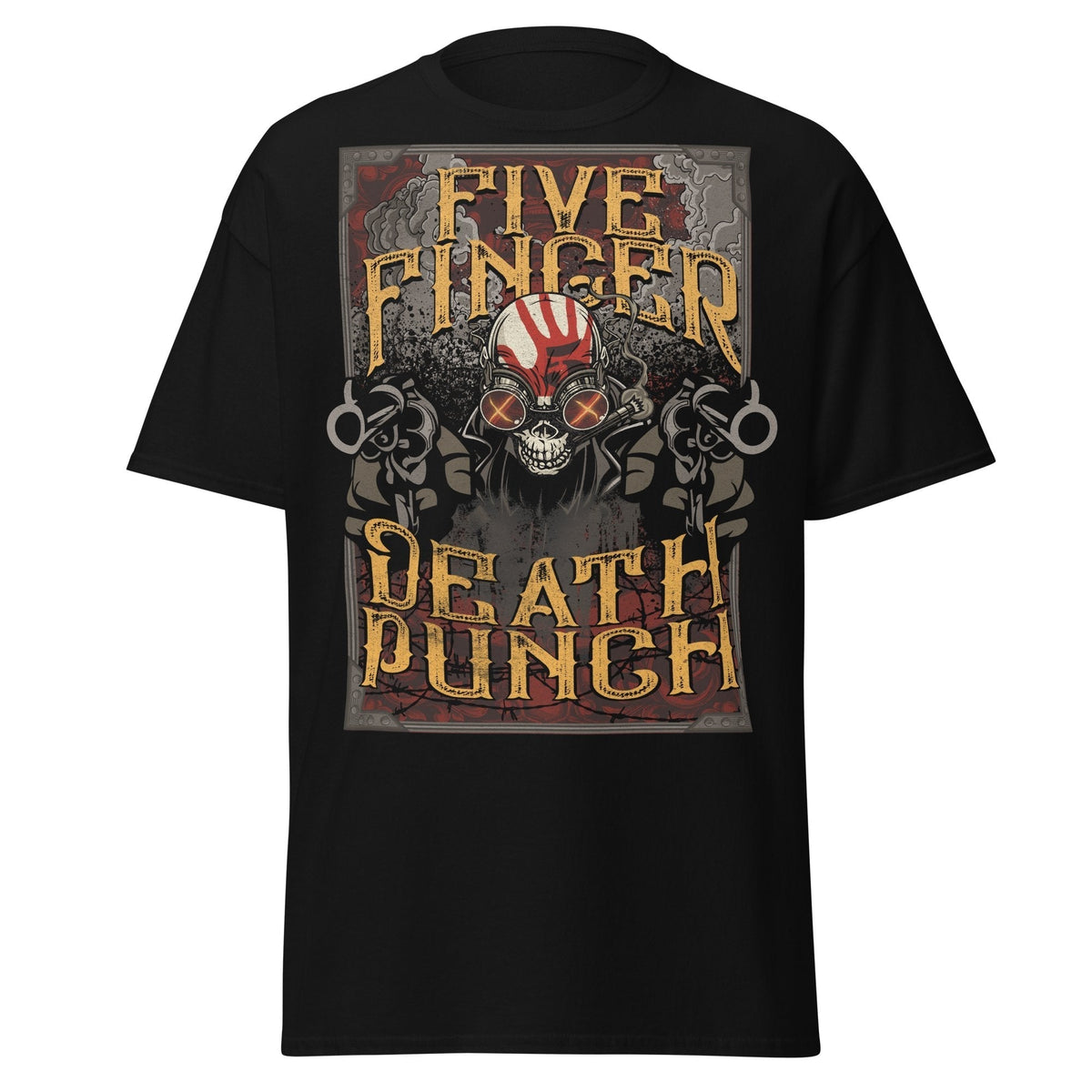 Stakes Five Finger Death Punch Barrels Jumbo Print T-shirt Black