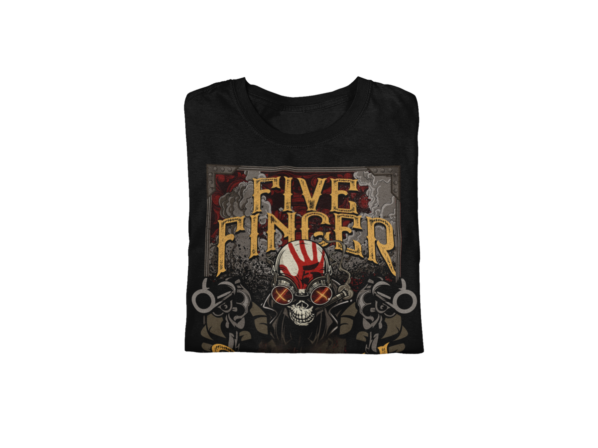 Stakes Five Finger Death Punch Barrels Jumbo Print T-shirt Black