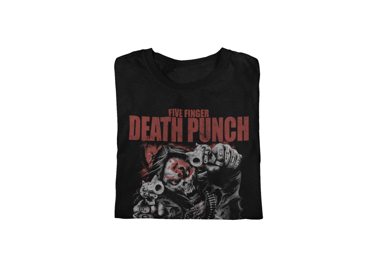 Stakes Five Finger Death Punch - Both Barrels Jumbo Print T-Shirt Black