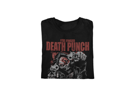 Stakes Five Finger Death Punch - Both Barrels Jumbo Print T-Shirt Black