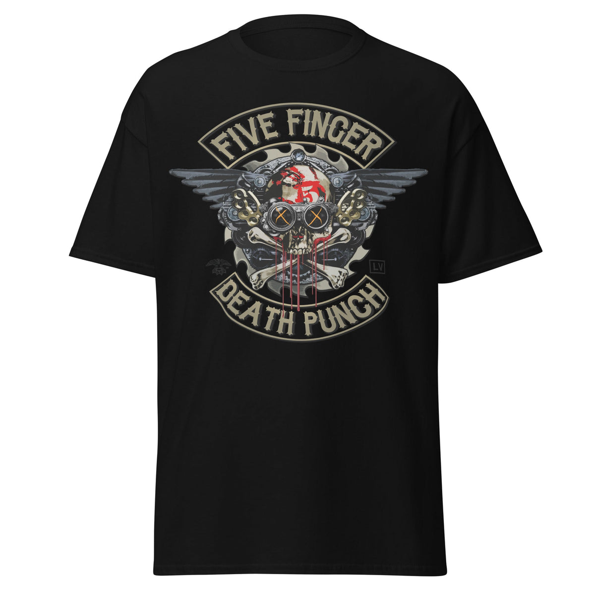 Stakes Five Finger Death Punch - Crossbones Jumbo Print T-Shirt Black
