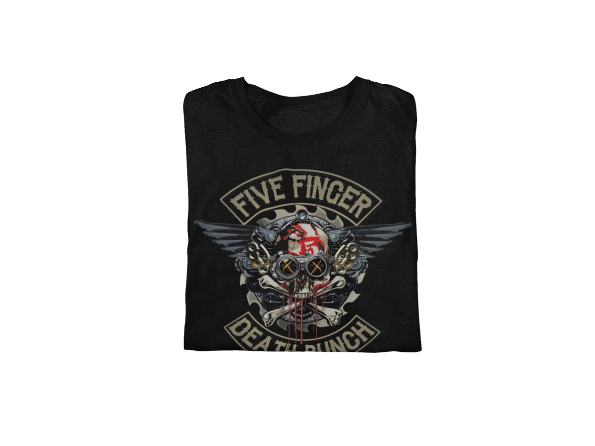 Stakes Five Finger Death Punch - Crossbones Jumbo Print T-Shirt Black