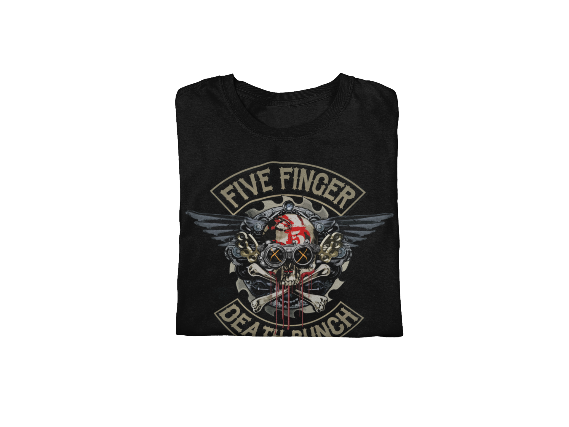 Stakes Five Finger Death Punch - Crossbones Jumbo Print T-Shirt Black