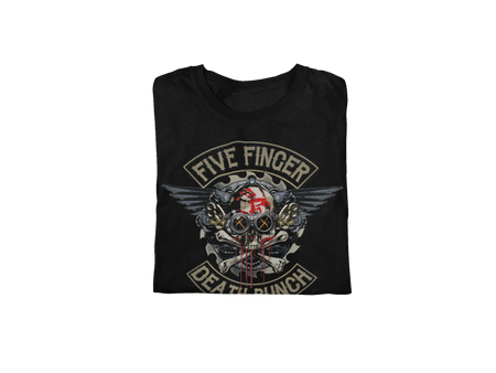 Stakes Five Finger Death Punch - Crossbones Jumbo Print T-Shirt Black