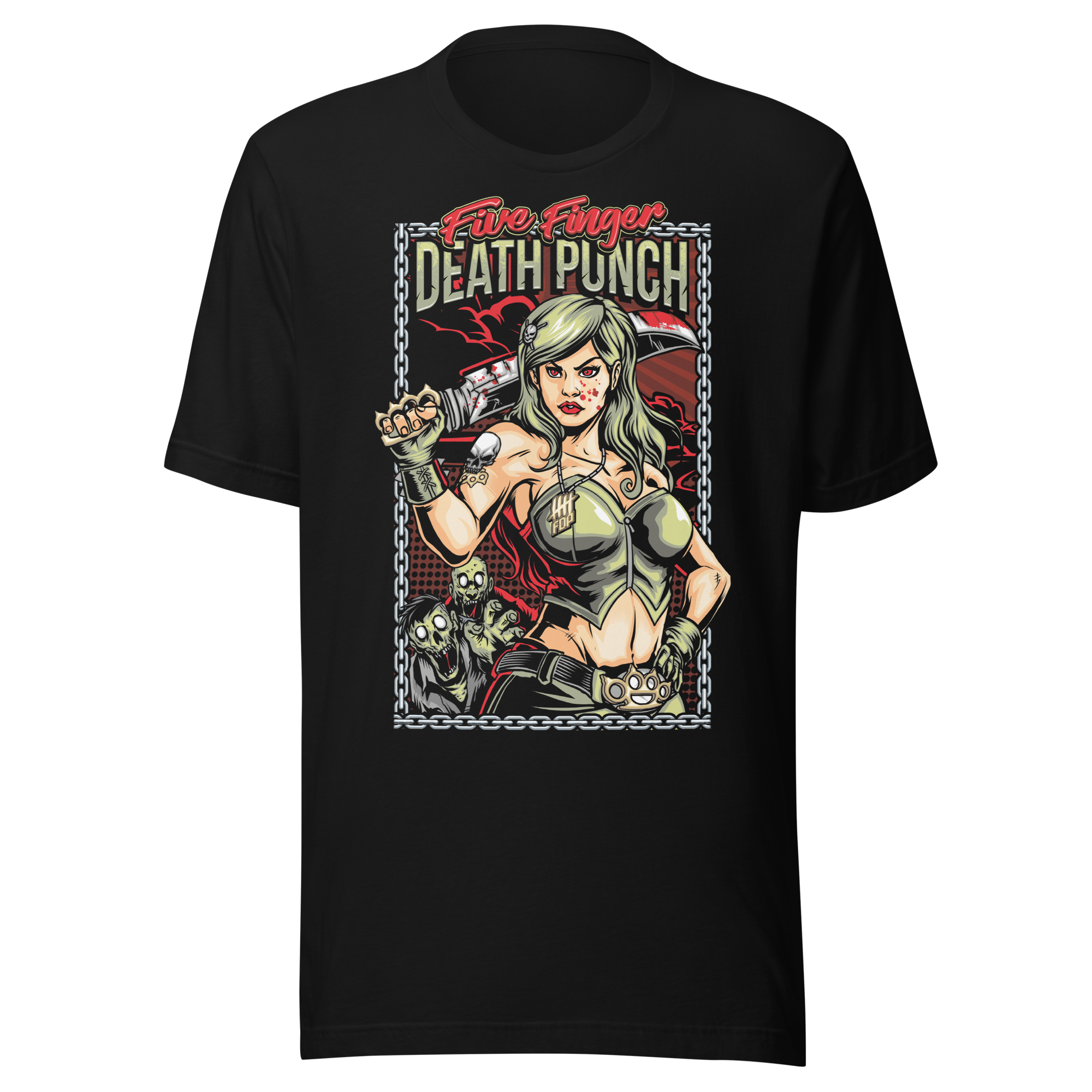 Stakes Five Finger Death Punch Machete T-Shirt Black