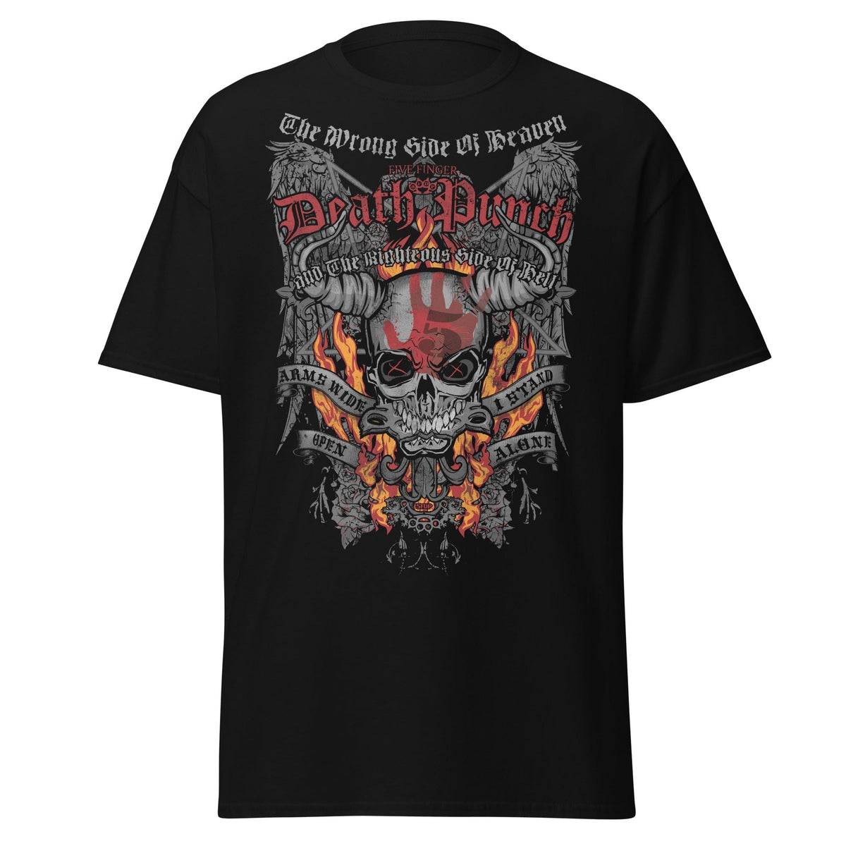 Stakes Five Finger Death Punch - Wrong or Righteous Jumbo Print T-Shirt Black