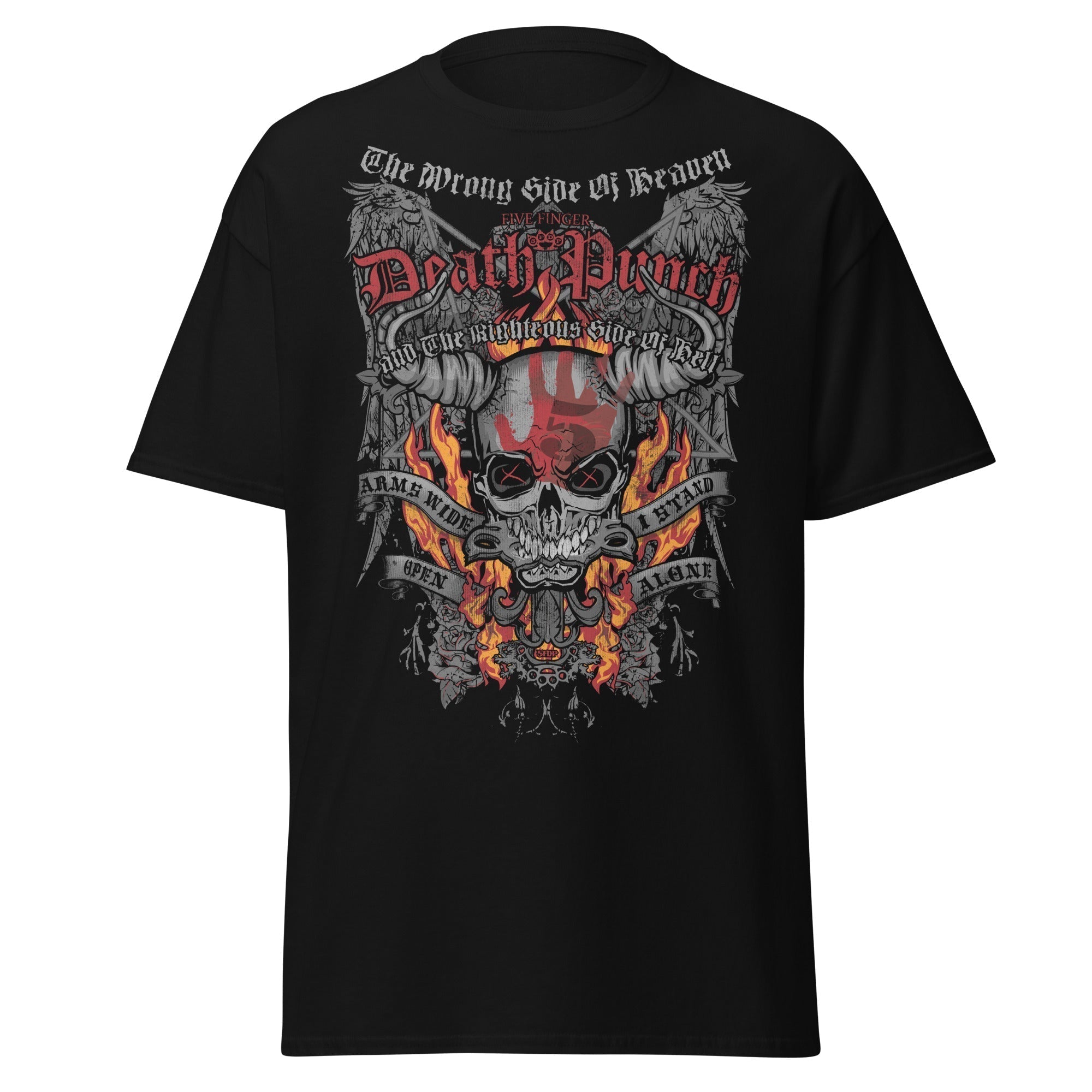 Stakes Five Finger Death Punch - Wrong or Righteous Jumbo Print T-Shirt Black