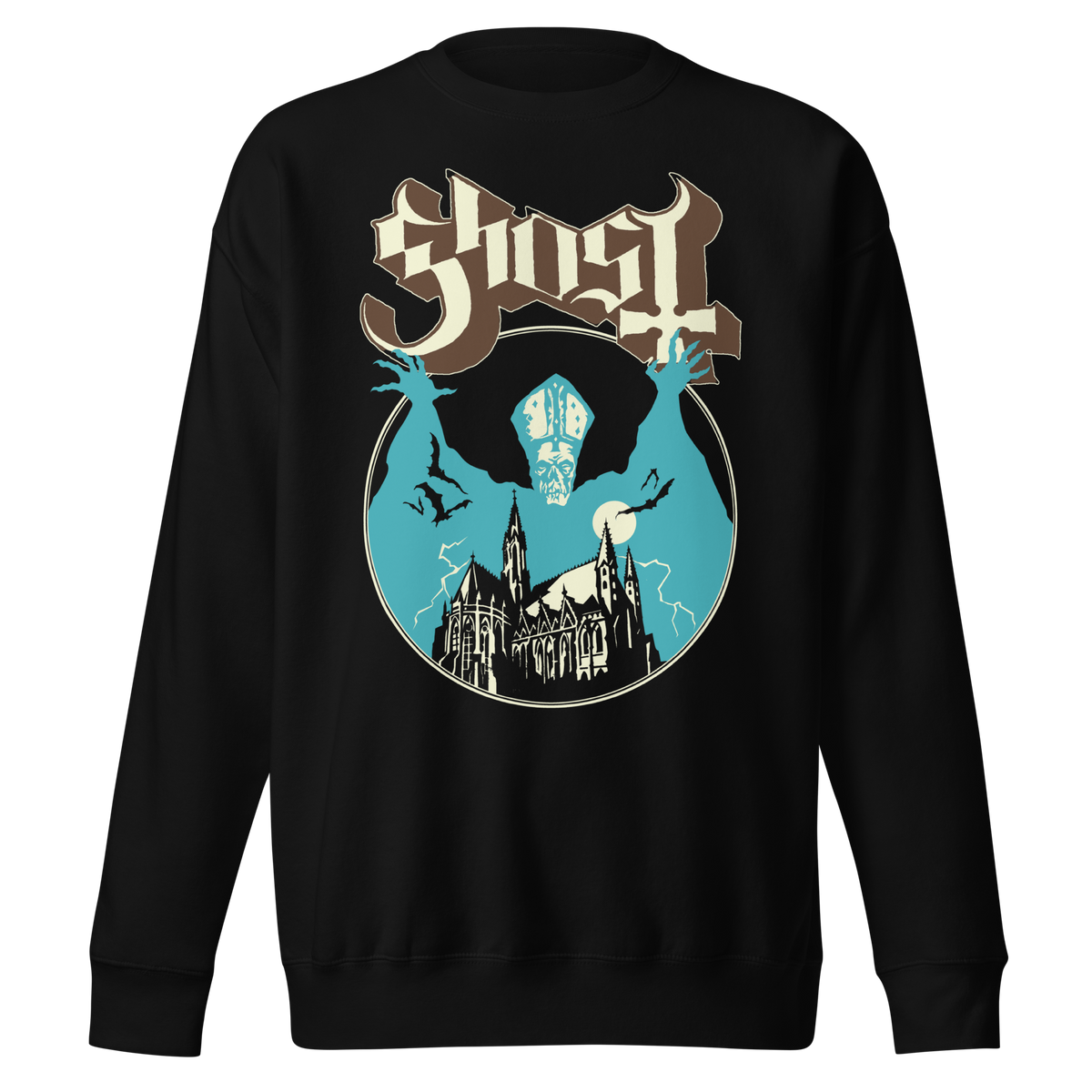 Stakes Ghost - Castle Jumbo Print Sweatshirt Black