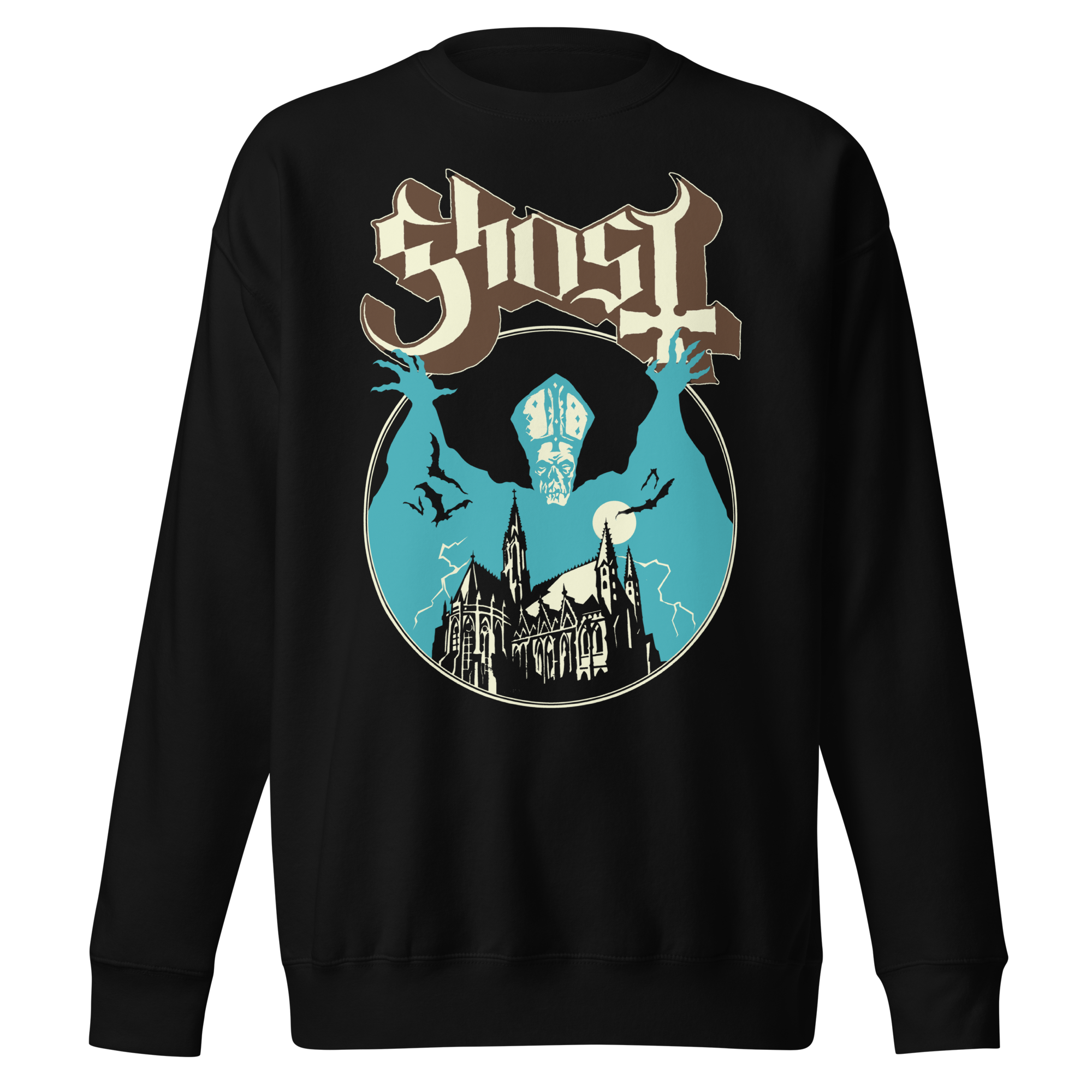 Stakes Ghost - Castle Jumbo Print Sweatshirt Black