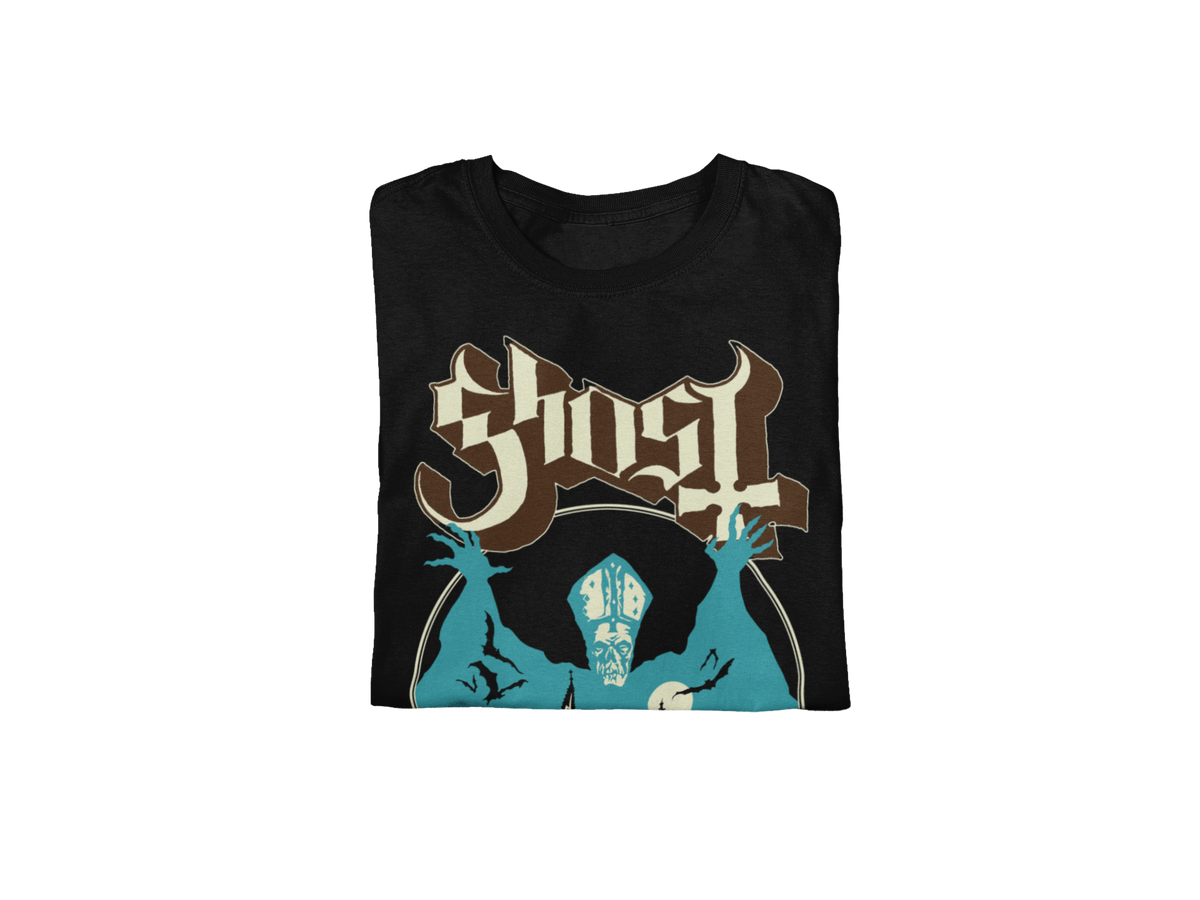 Stakes Ghost - Castle Jumbo Print T-Shirt Black