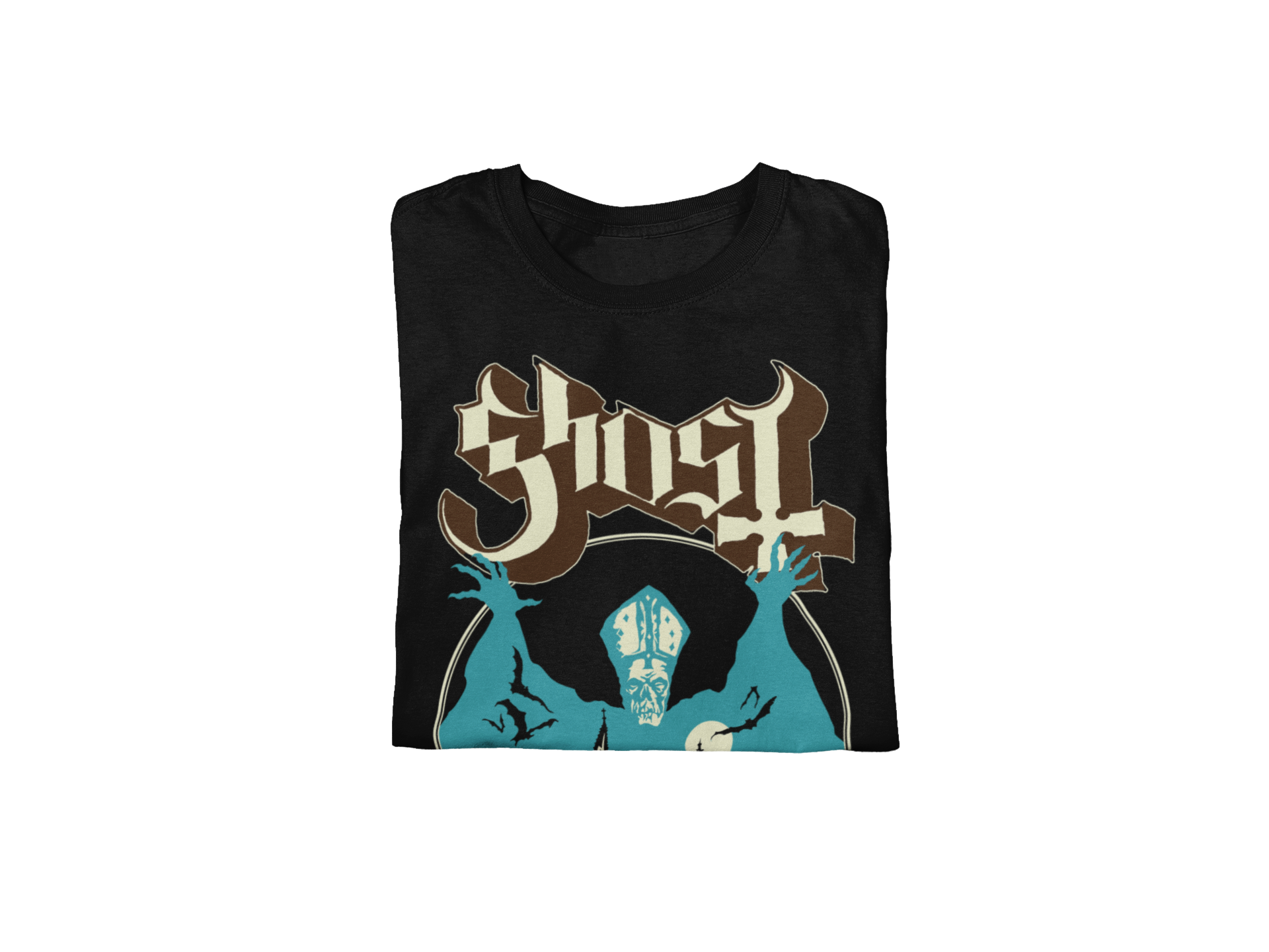 Stakes Ghost - Castle Jumbo Print T-Shirt Black