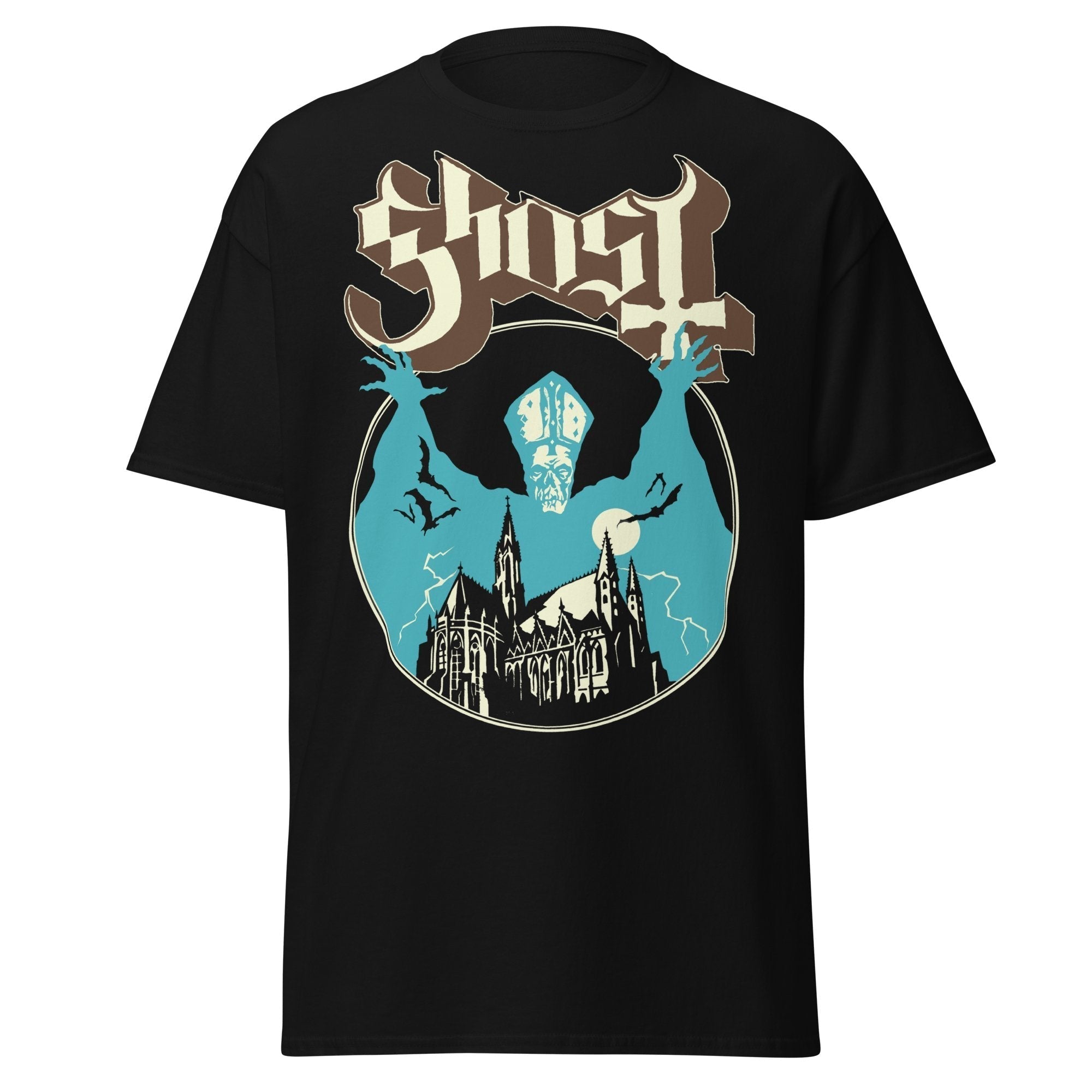 Stakes Ghost - Castle Jumbo Print T-Shirt Black