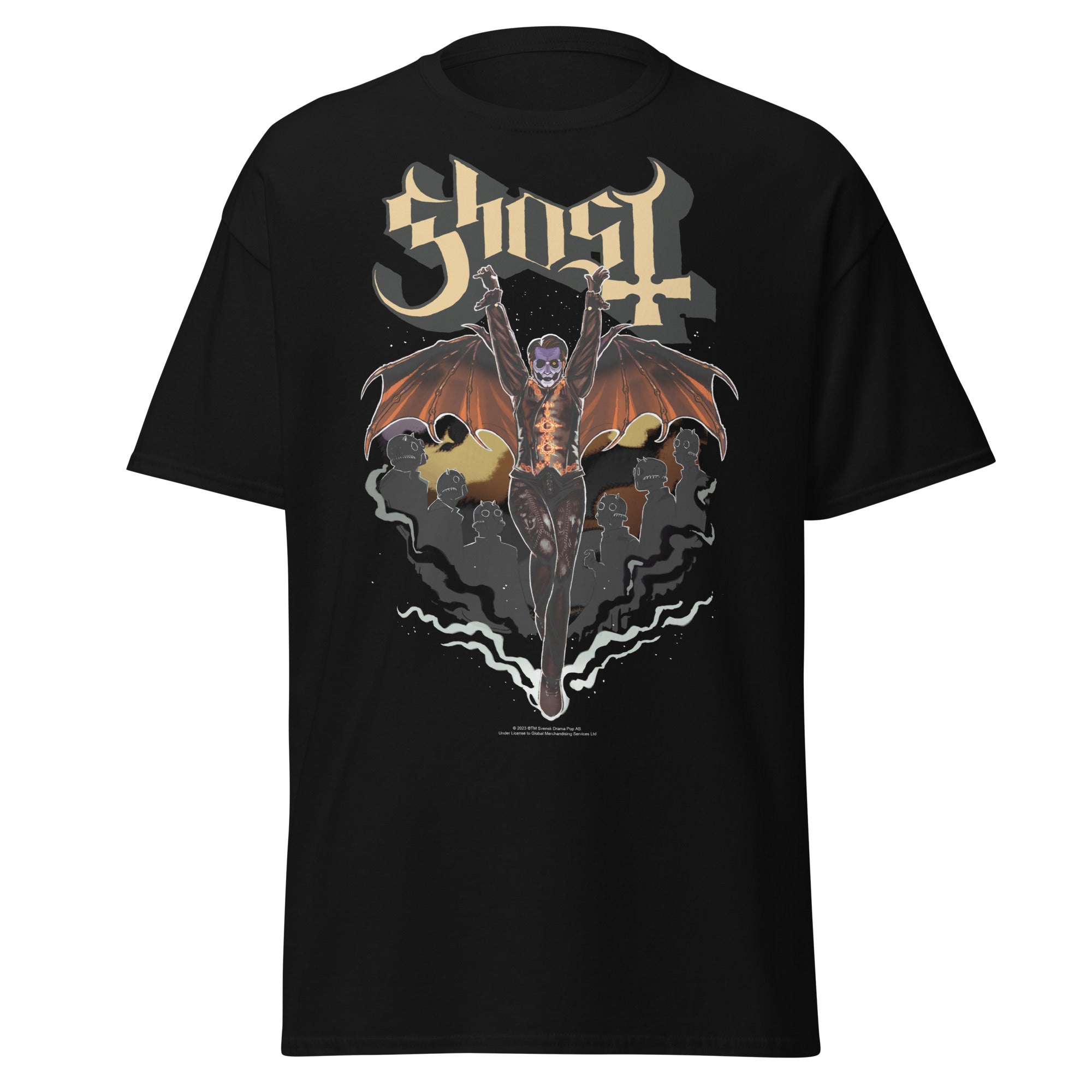 Stakes Ghost - Fly Over Jumbo Print T-Shirt Black
